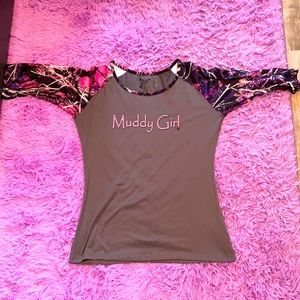 Muddy Girl 3/4 sleeve shirt💜💗